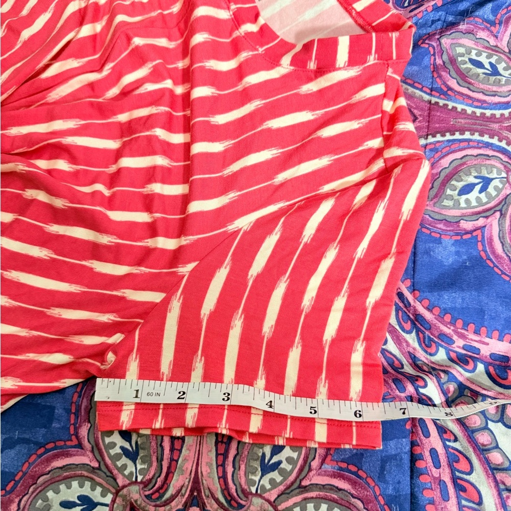 Torrid Super Soft Pink & White Drape Front Midi Dress Size M - Picture 10 of 11